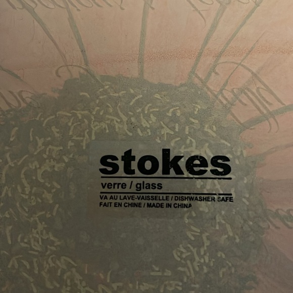 Stokes Red and Brown Glass Art with Floral Design Tray Display - Picture 3 of 7